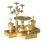 Литейное блюдо №3 эмаль ювелирная красная/бело-синяя